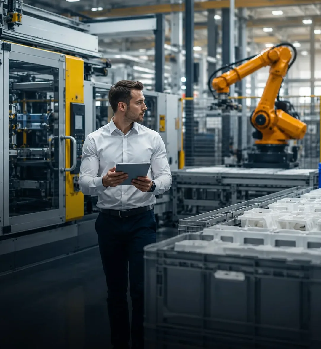 Responsable industriel dans un atelier robotisé